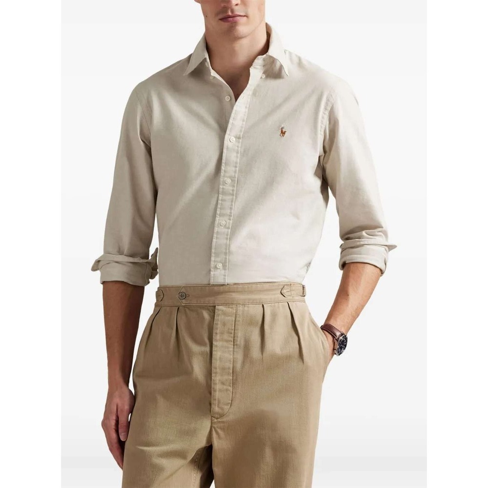 Ralph Lauren Yarmouth Shirt 17-35 XL Beige Cotton Oxford Button Down Ivy League
